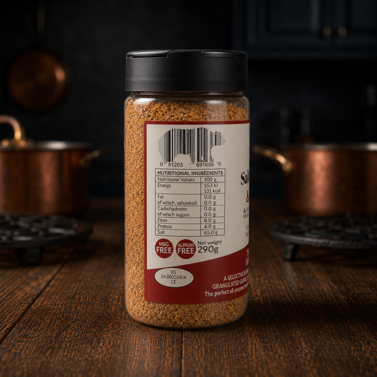Sal, Pimienta, Ajo y Paprika Español